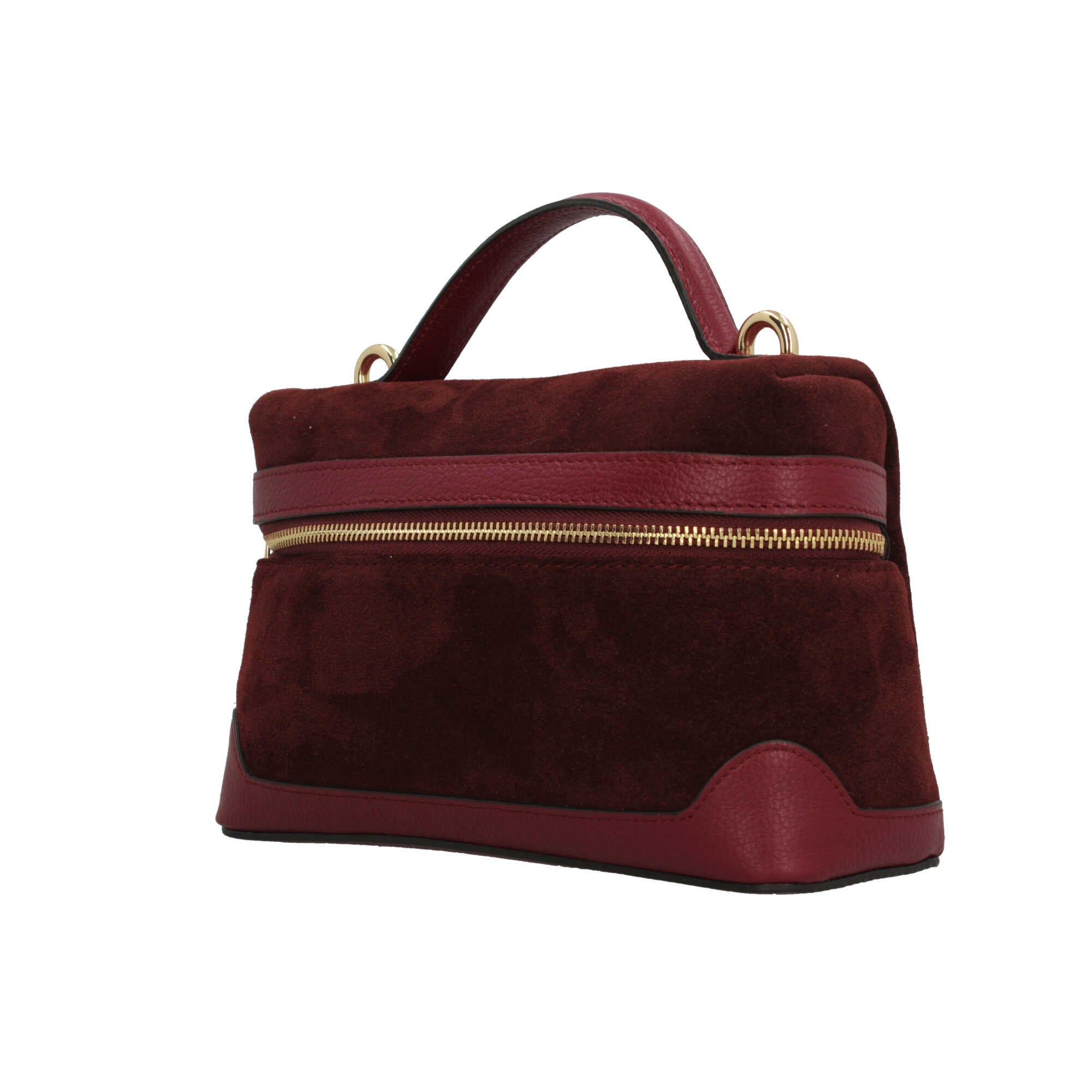 Borsa a mano in vera pelle scamosciata Made in Italy BORDEAUX TU | Giò Fashion