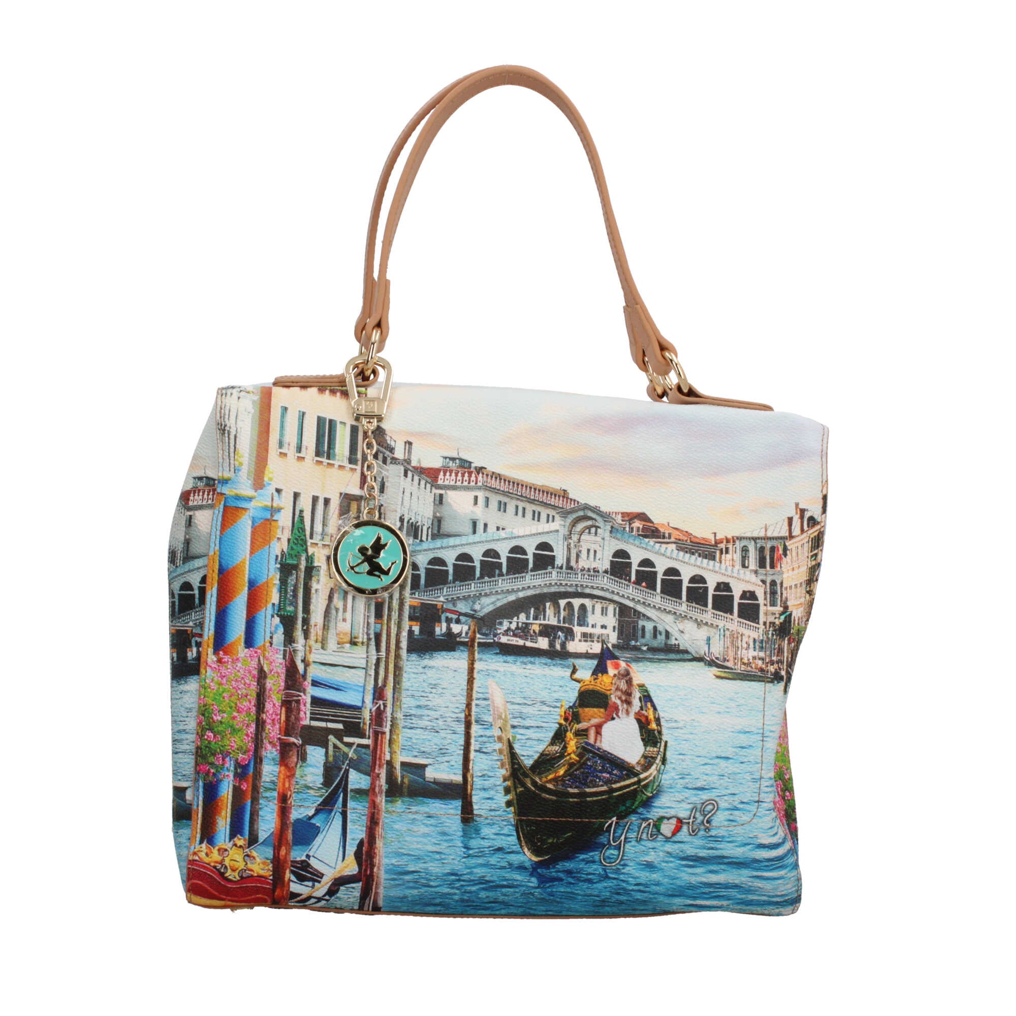 Borsa bauletto YNot con stampa artistica e tracolla regolabile