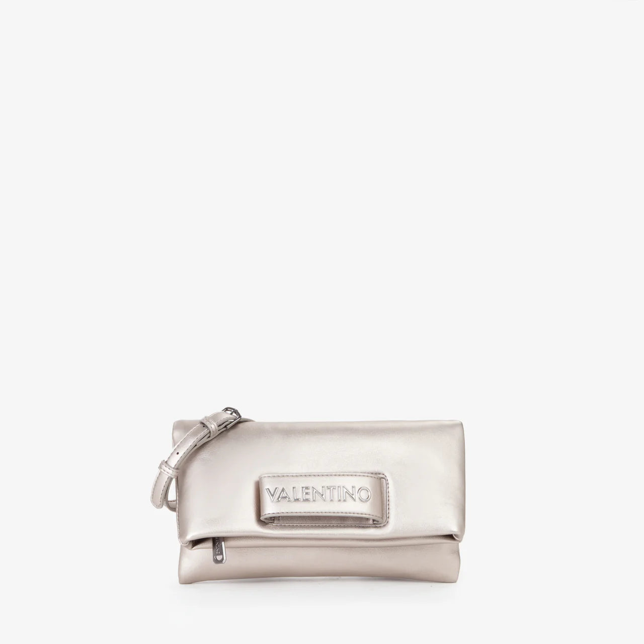 Valentino pochette elegante con logo frontale Grigio TU | Giò Fashion
