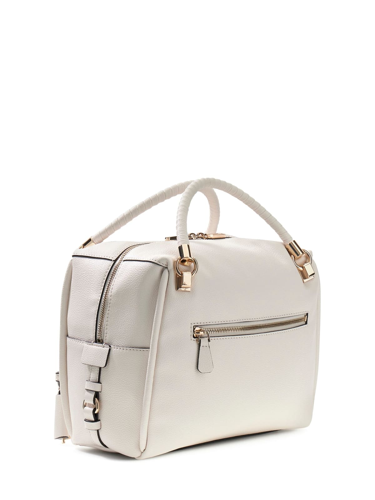Borsa a mano Guess donna con charm e manico intrecciato Bianco TU | Giò Fashion