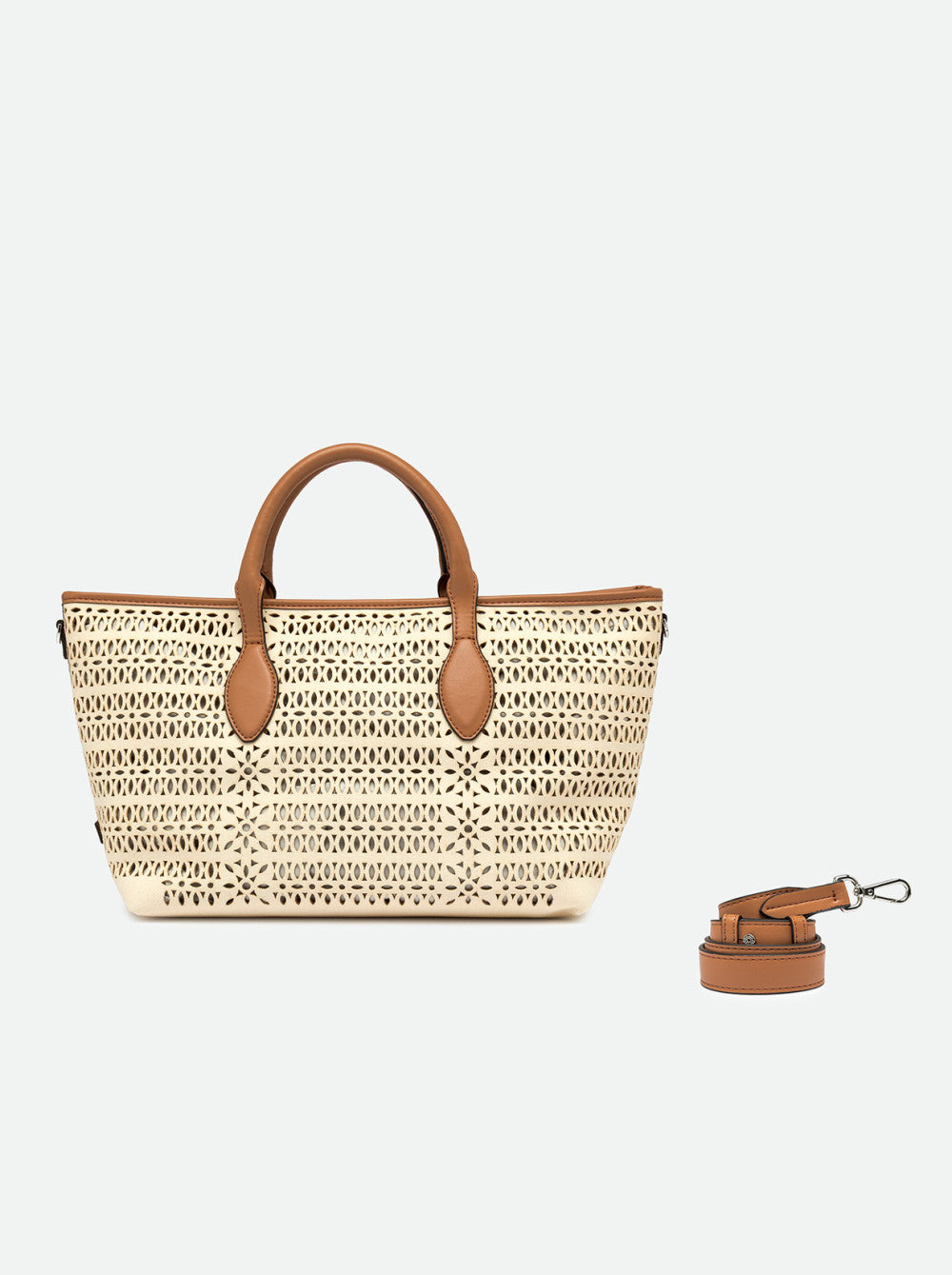 Borsa a mano Gianni Chiarini traforata capiente con doppi manici eleganti Beige TU | Giò Fashion