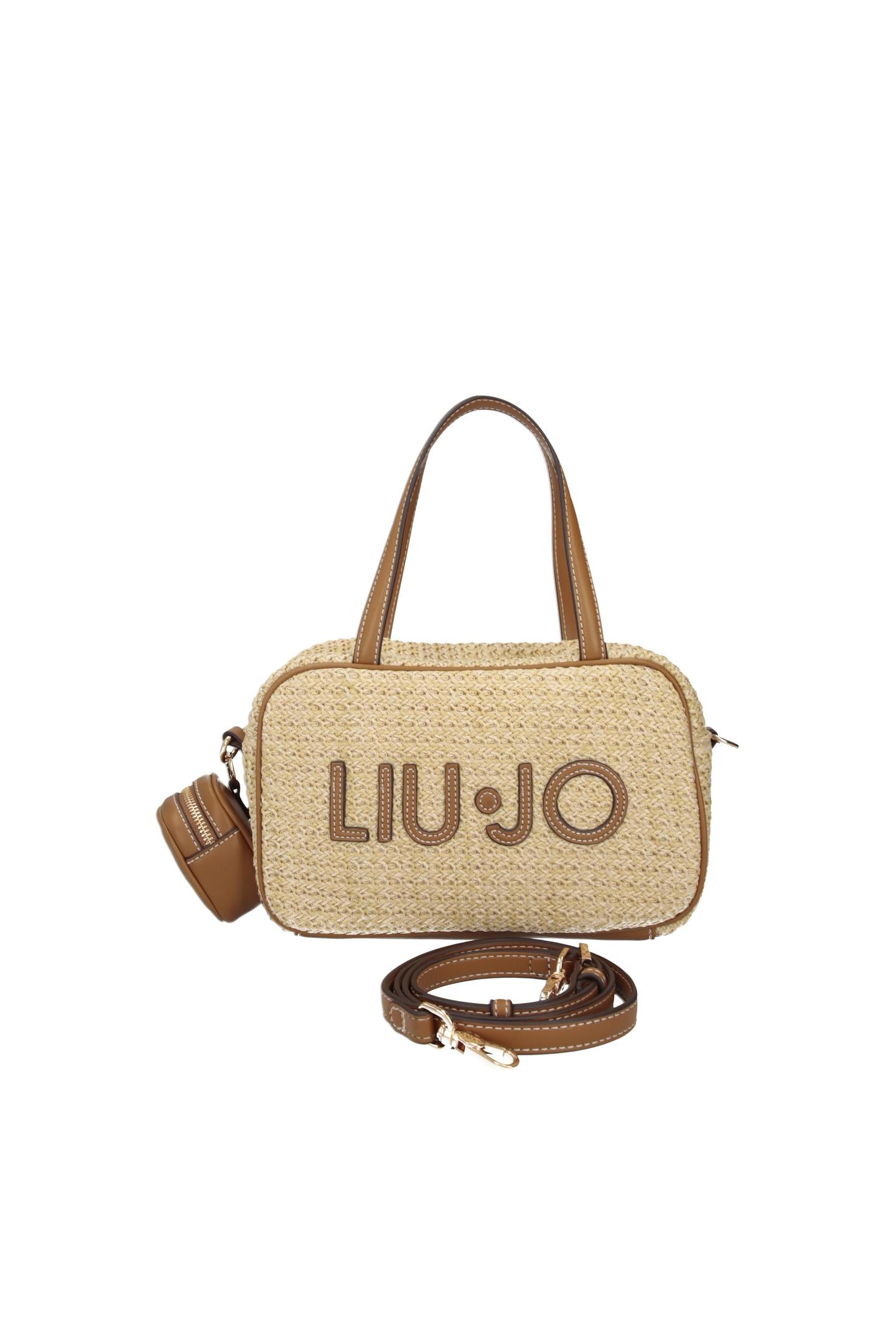 Borsa a Mano Liu Jo con Logo Frontale e Tracolla Rimovibile Naturale TU | Giò Fashion