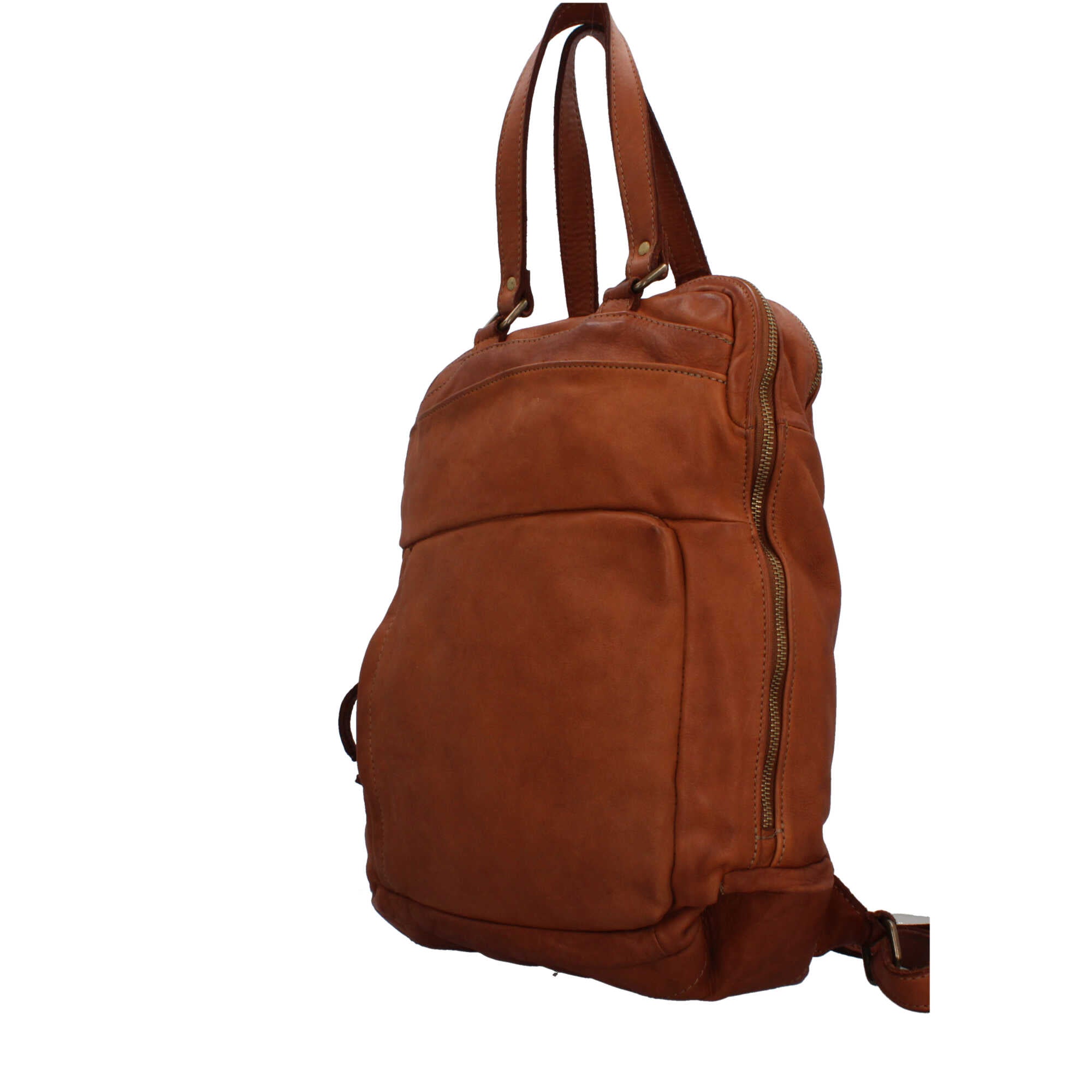 Zaino borsa Made in Italy in pelle morbida con tracolla CUOIO TU | Giò Fashion