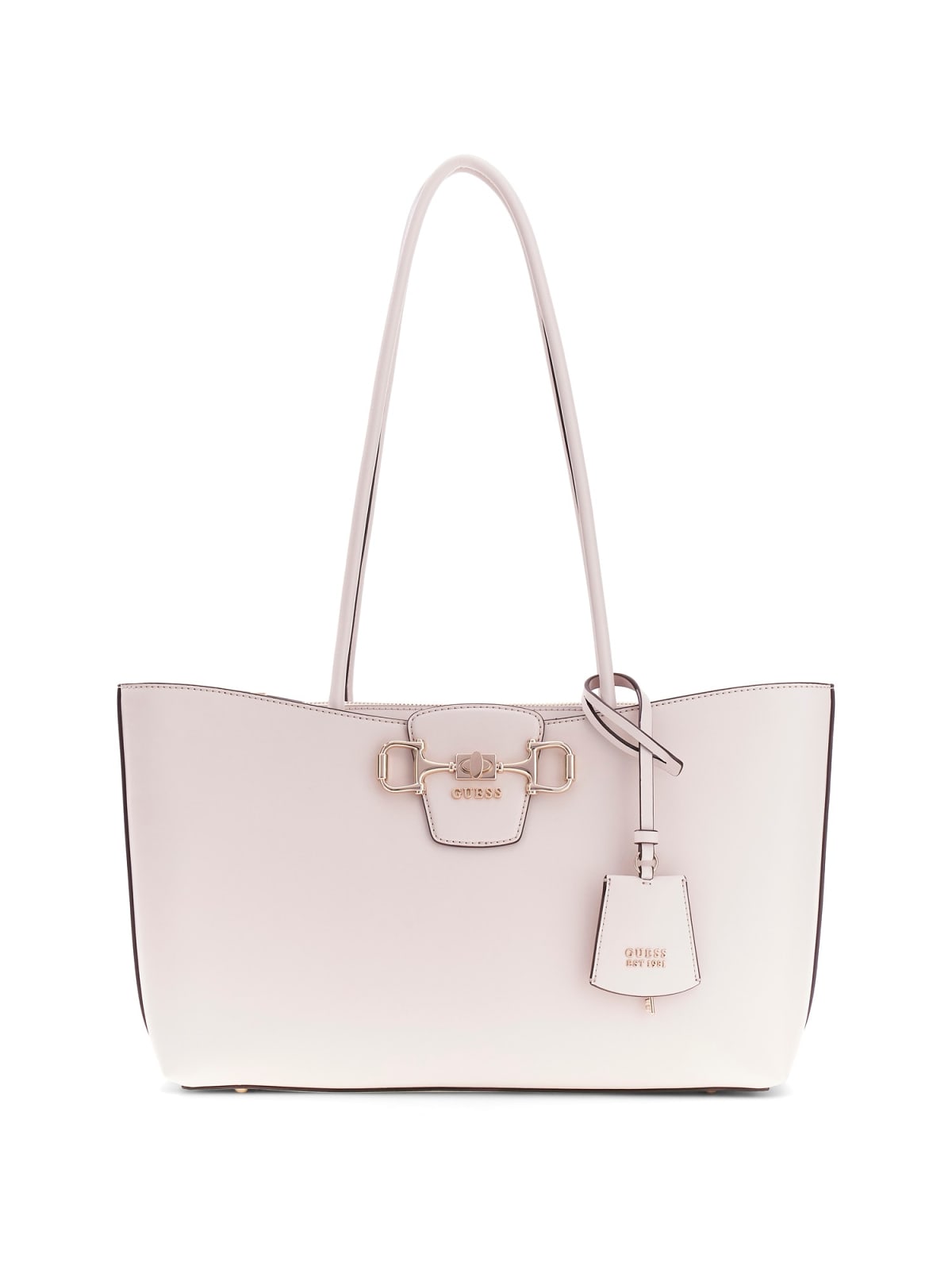 Borsa shopper Guess donna elegante con morsetto e charm GRIGIO TU | Giò Fashion