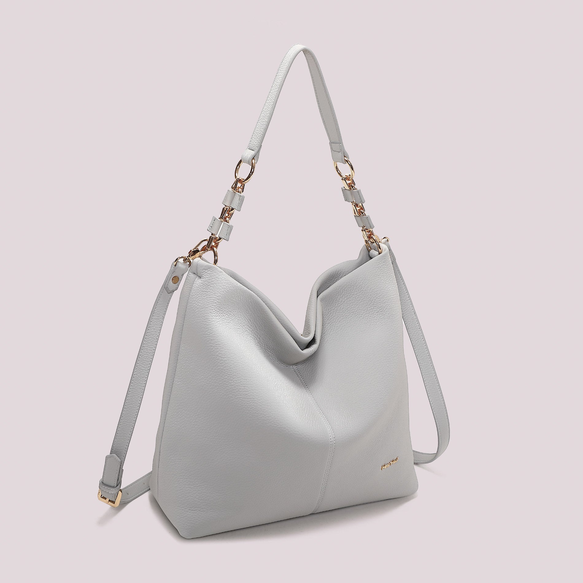 Borsa a spalla Mimi Mua elegante con doppio manico e dettaglio catena