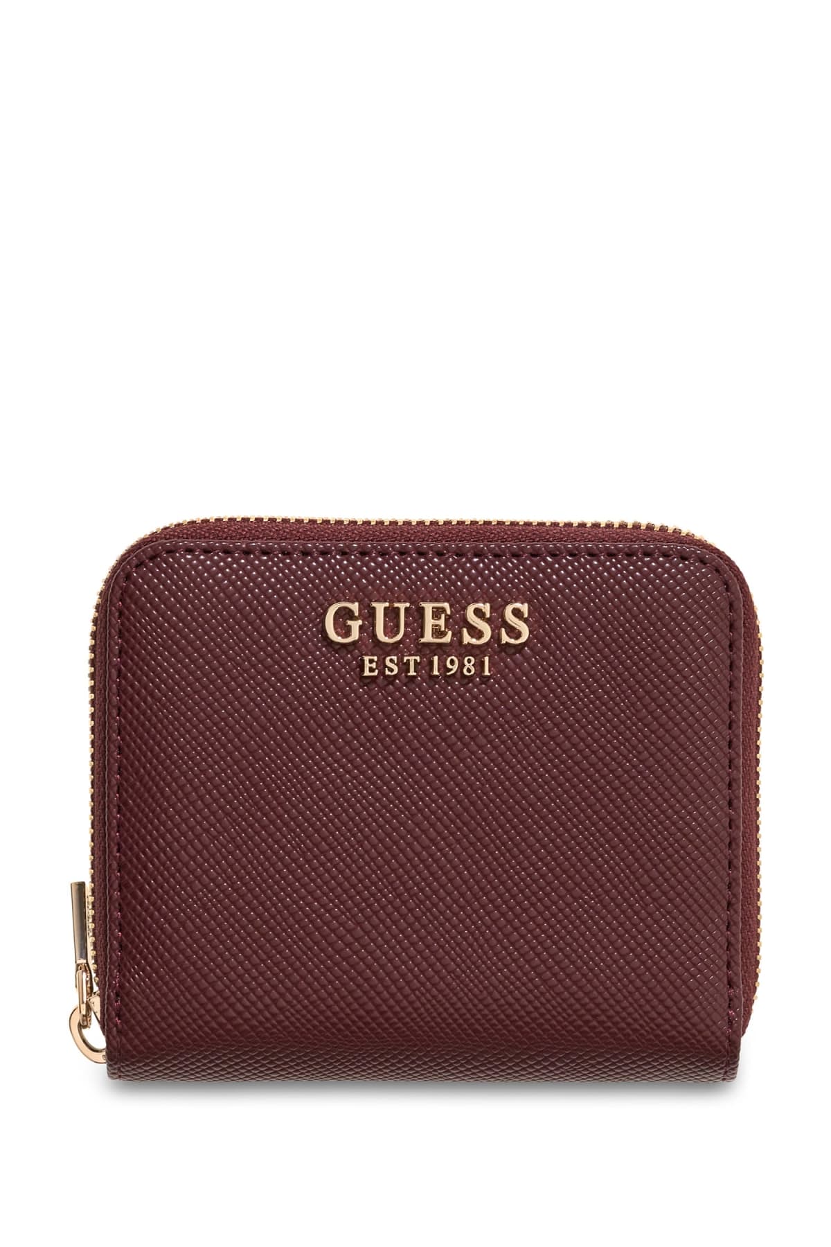 Portafoglio Guess donna con zip logo frontale e texture