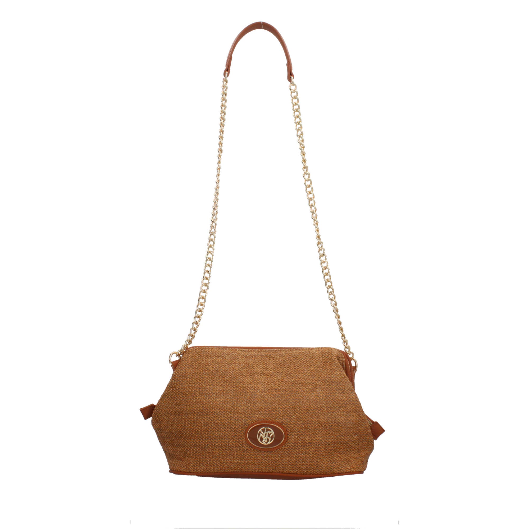 Borsa donna YNot pochette con tracolla in catena e dettagli in ecopelle