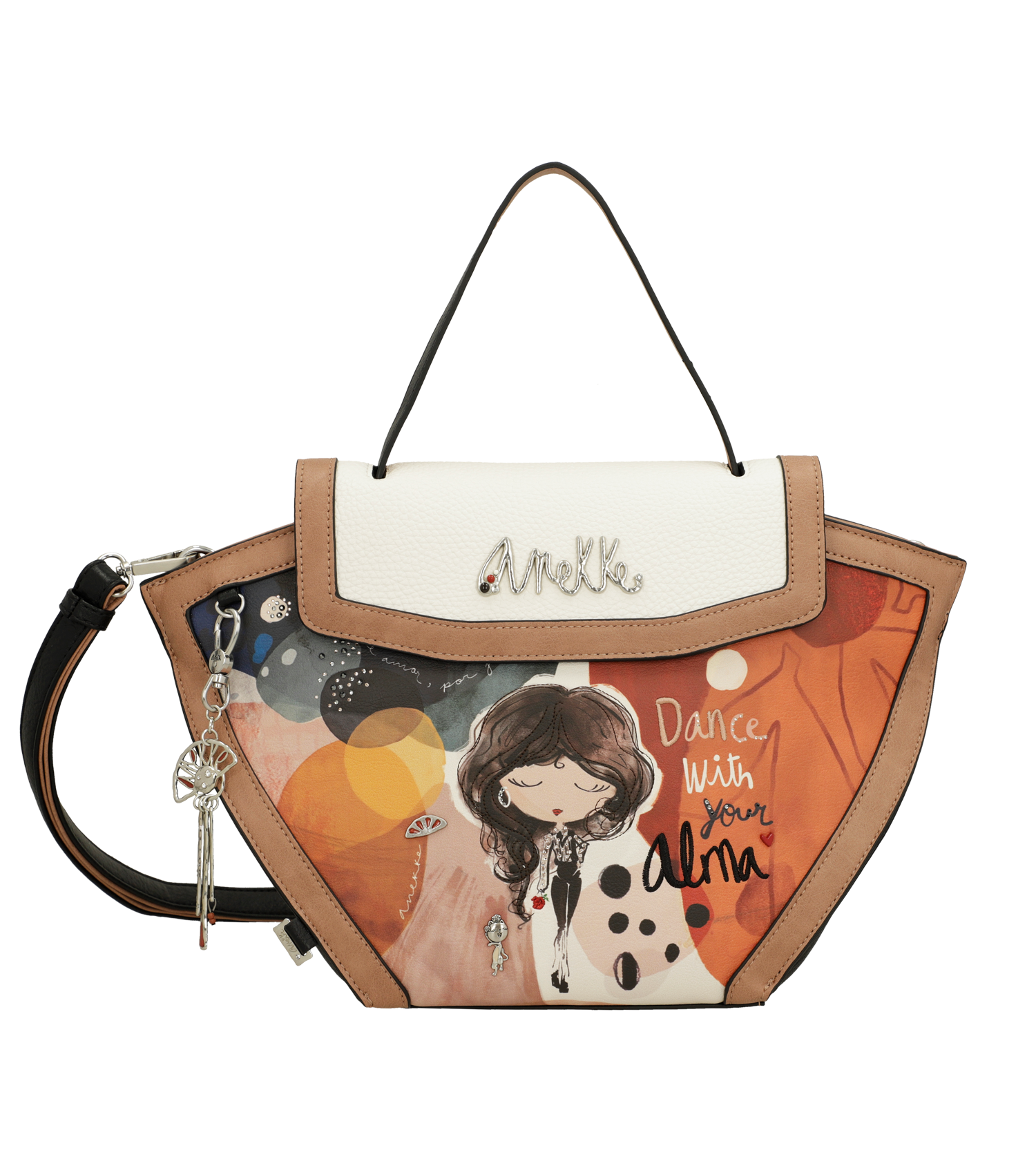 Borsa Anekke con patta e stampa ispirata alla danza