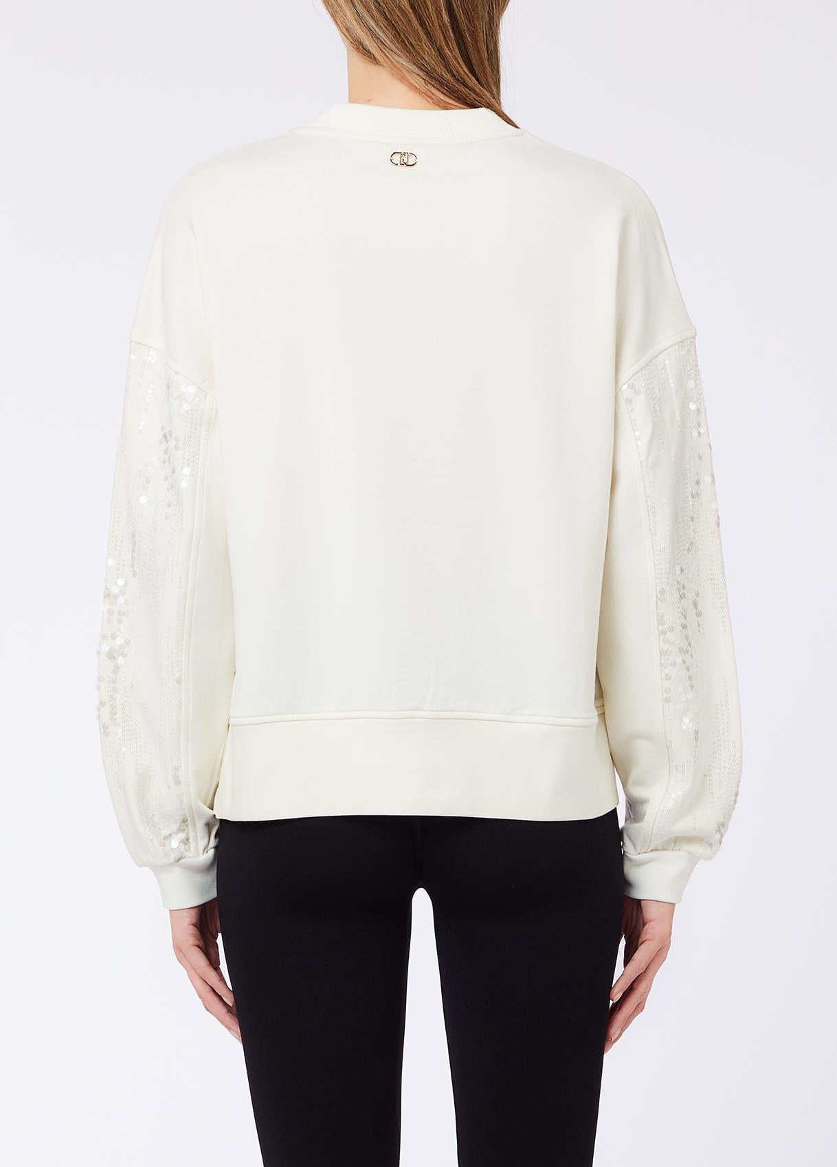 Liu Jo Felpa Donna con Scollo a V e Paillettes