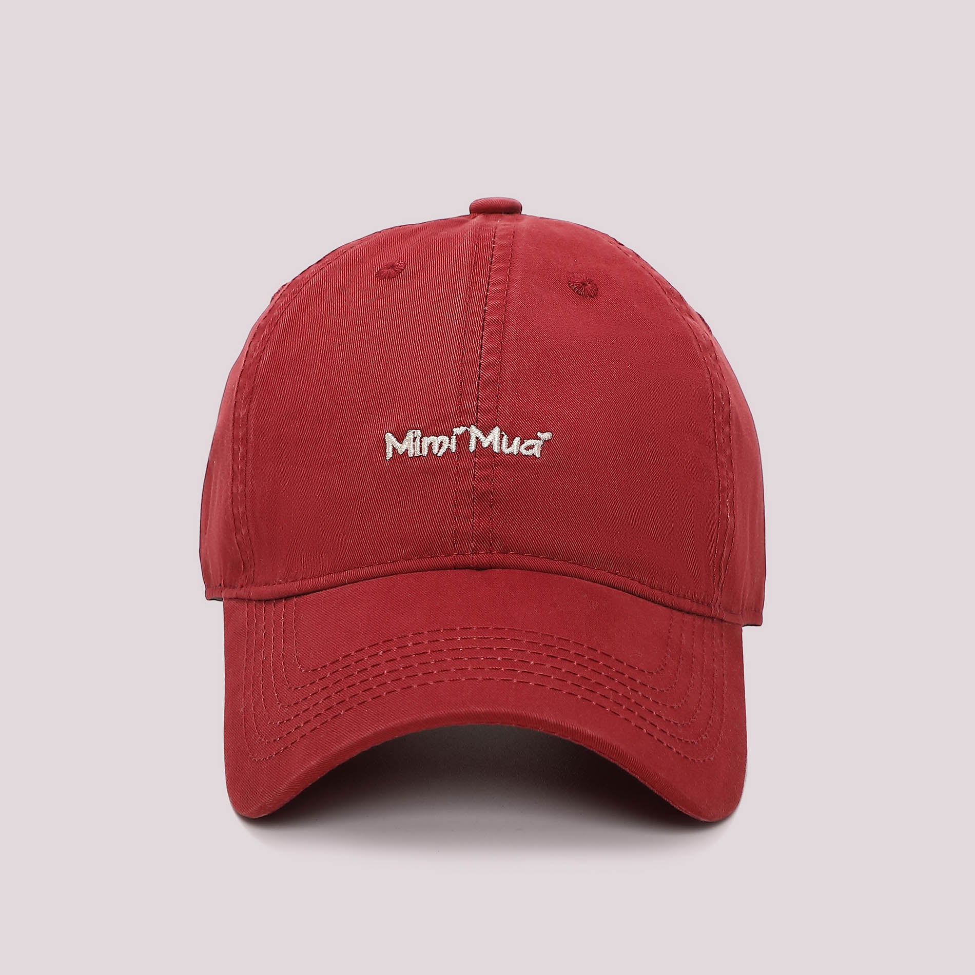 Cappello con visiera Mimi Mua in cotone con logo ricamato Rosso TU | Giò Fashion