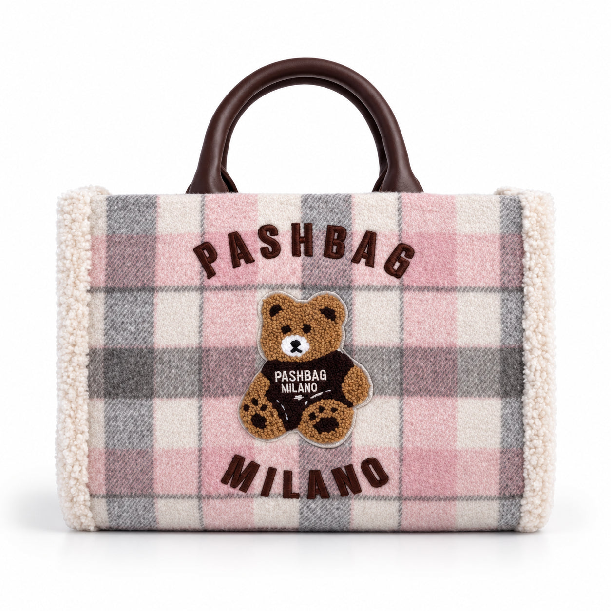 PashBag Borsa a Mano Morbida con Orsetto Ricamato