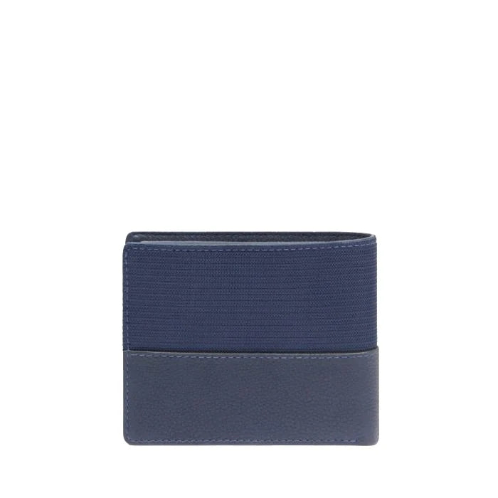 Portafoglio Piquadro in pelle e tessuto con portacarte