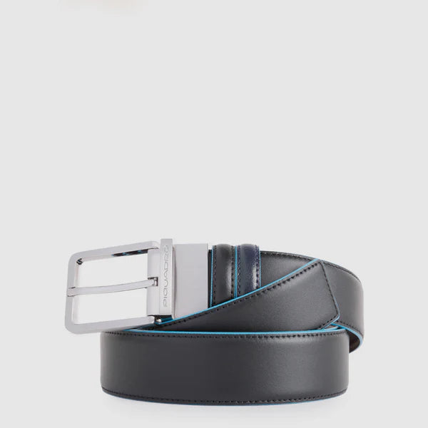 Cintura Piquadro in pelle con fibbia in metallo regolabile NERO BLU TU | Giò Fashion