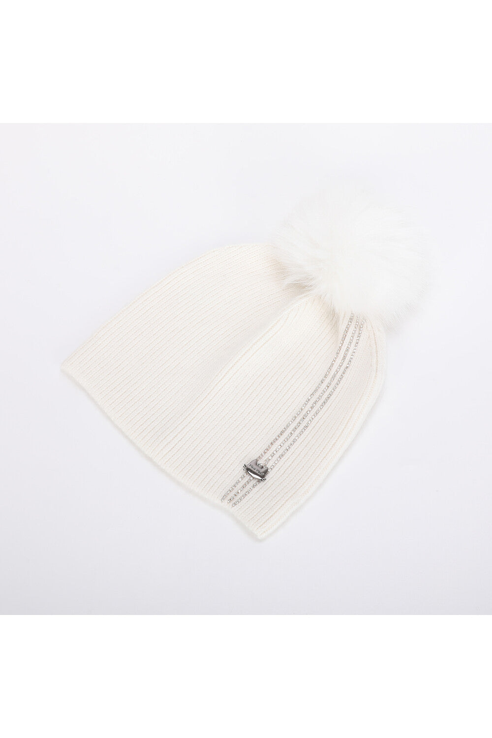 Cappello donna Mimi Mua con pon pon e dettagli luminosi PANNA TU | Giò Fashion