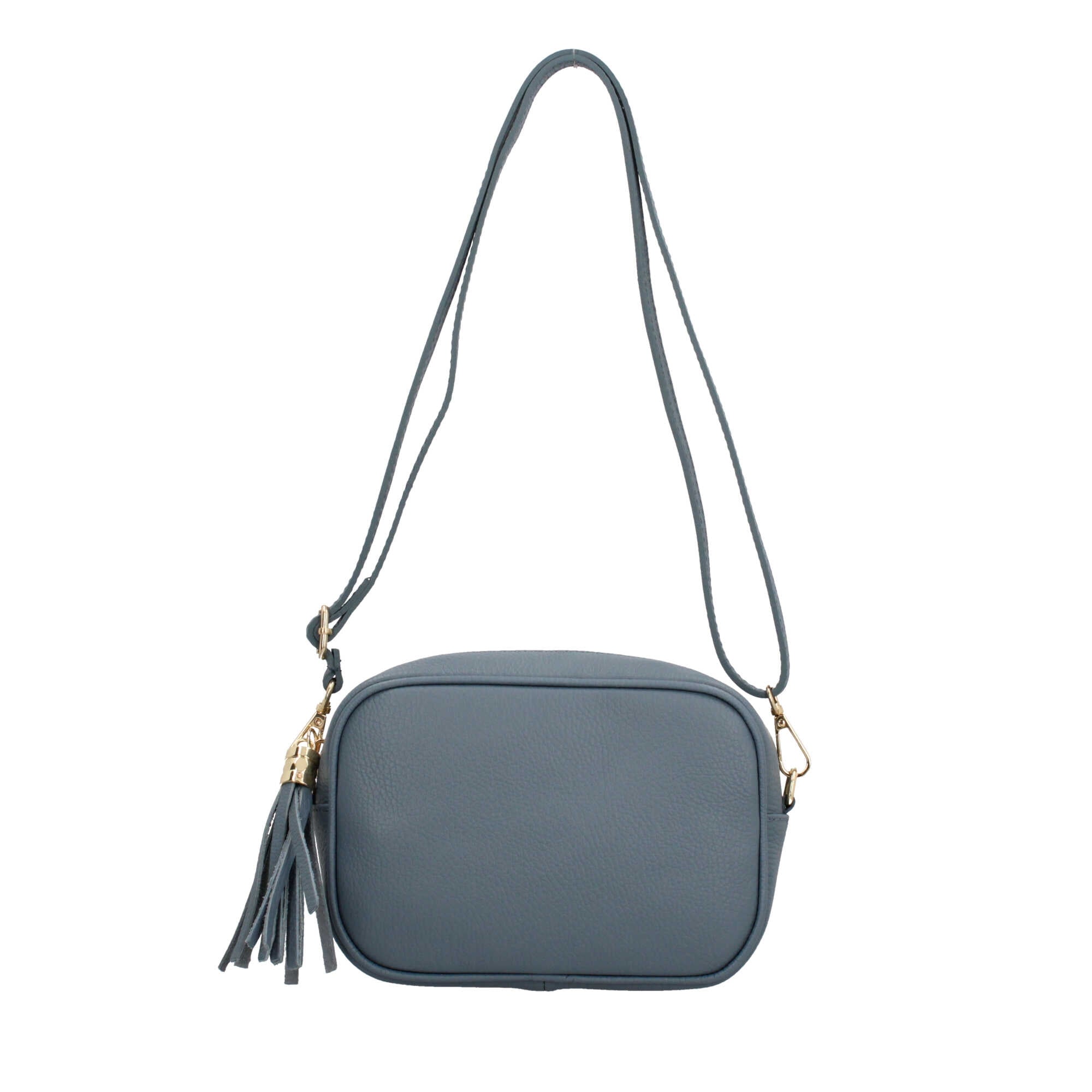 BORSA A TRACOLLA IN VERA PELLE PETROLIO TU | Giò Fashion