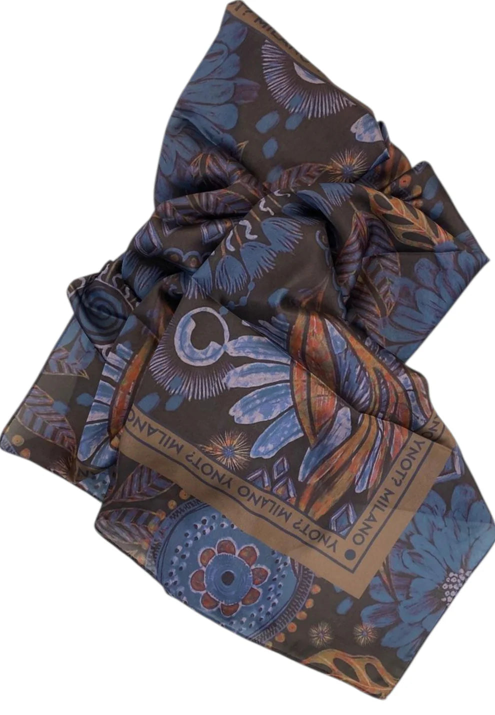 Foulard Y Not con bordo logato elegante BLU TU | Giò Fashion