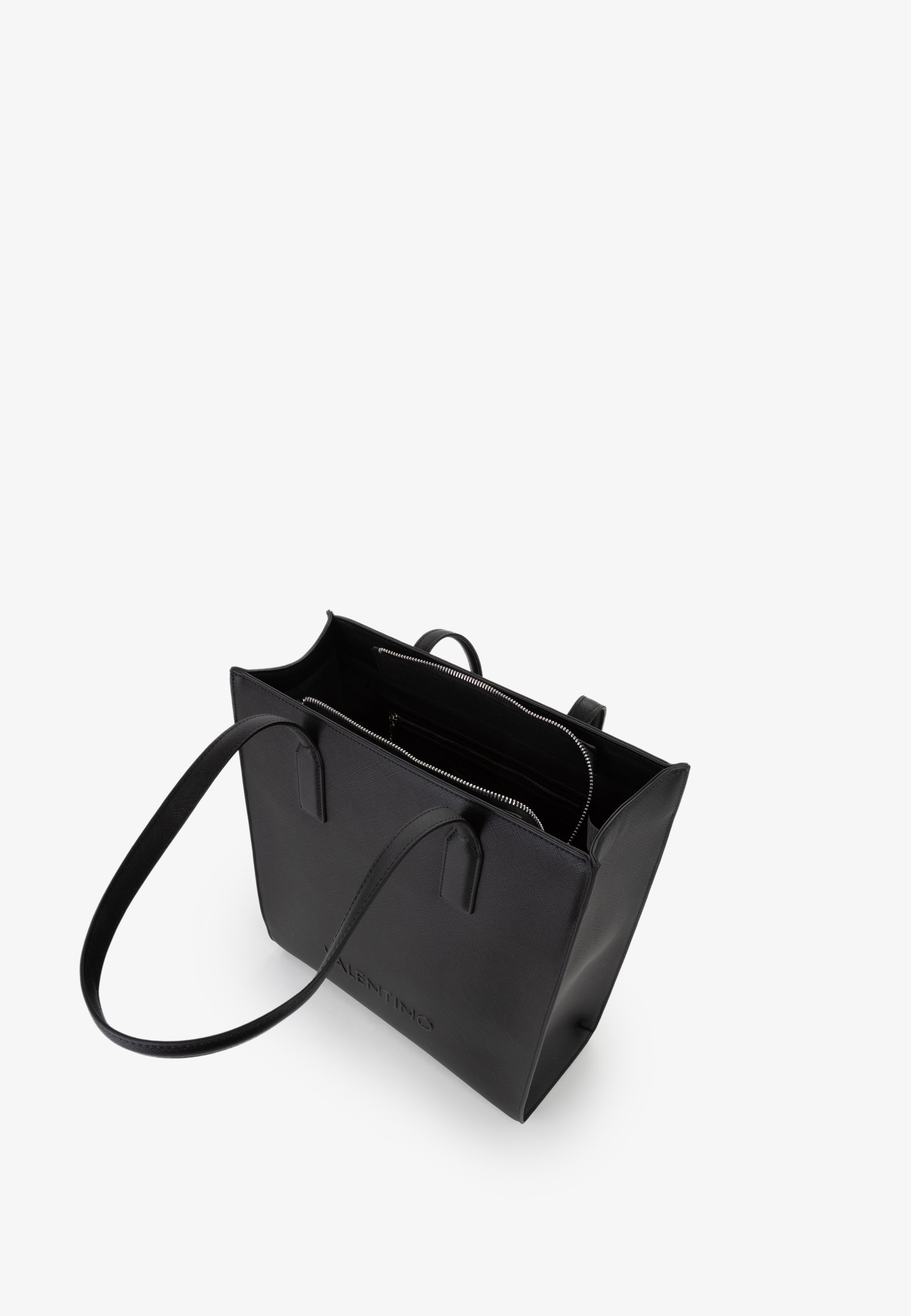 Shopper donna Mario Valentino strutturata con doppio manico e design minimal elegante Nero TU | Giò Fashion
