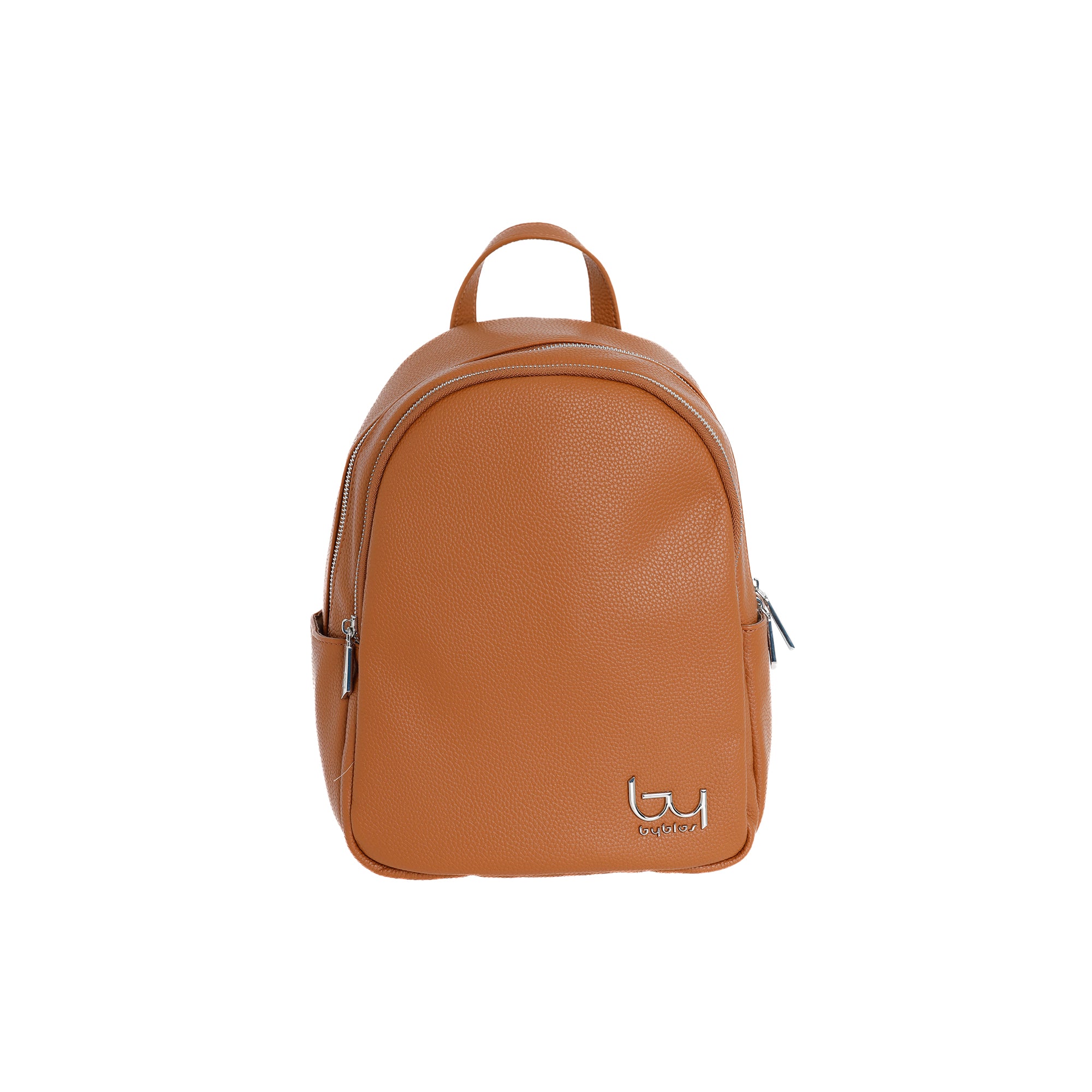 Zaino Byblos donna in ecopelle con logo frontale design minimal elegante TAN TU | Giò Fashion