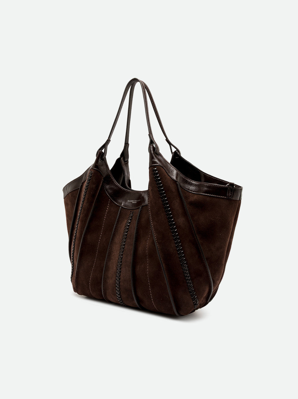 Dua – Borsa a Spalla Grande in Pelle Scamosciata
