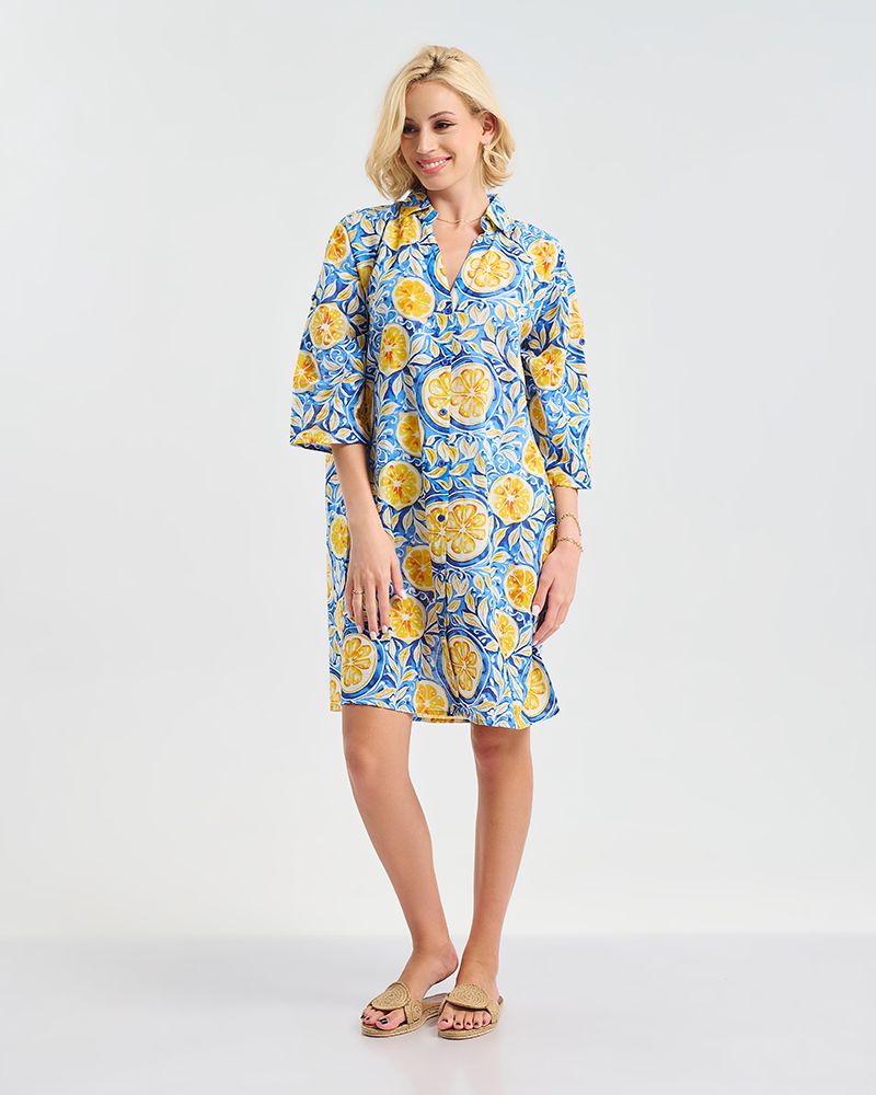Ble Resort Collection Abito con Fiori Gialli