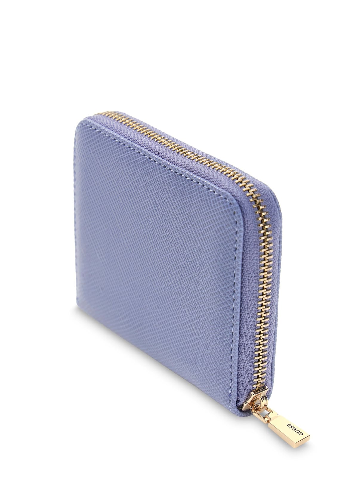 Portafoglio Guess donna con zip logo frontale e texture BLU GRIGIO TU | Giò Fashion