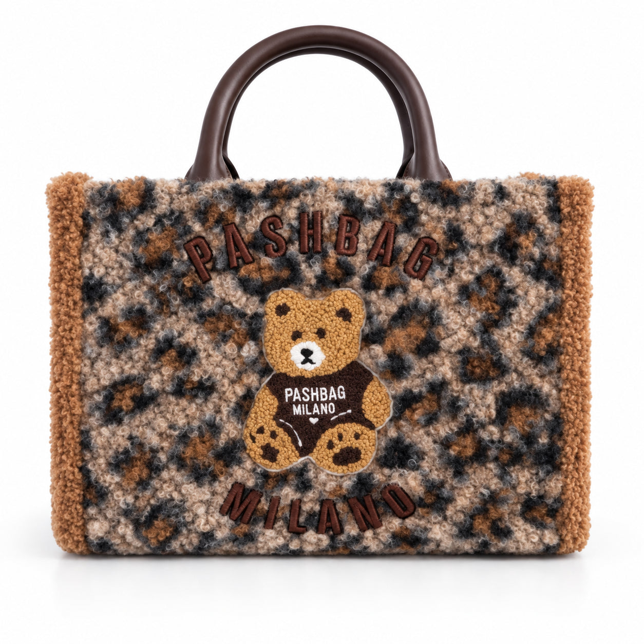 PashBag Borsa a Mano Morbida con Orsetto Ricamato