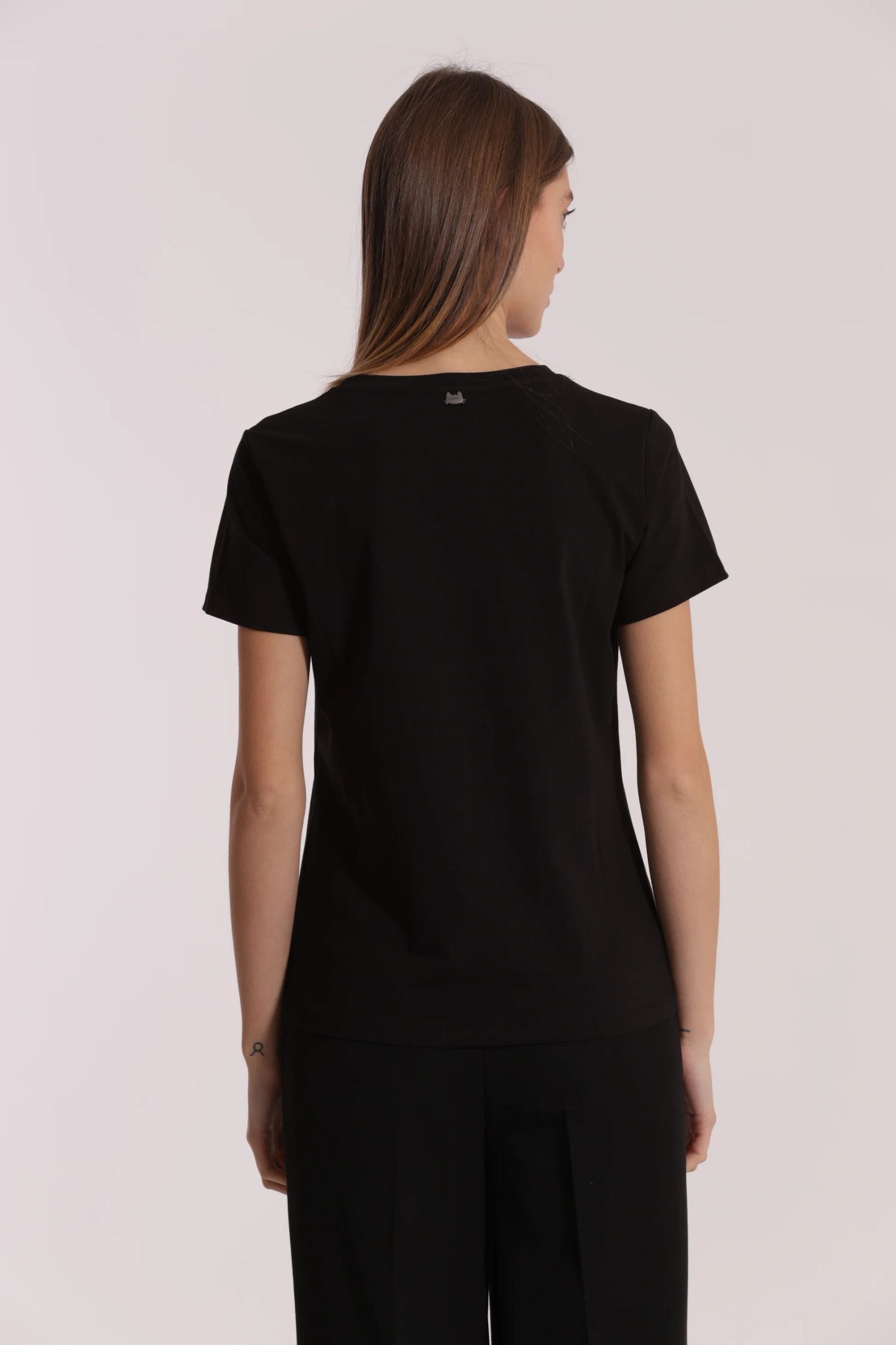 Mimi Mua SFAN-1863 – T-Shirt Donna con Logo in Strass