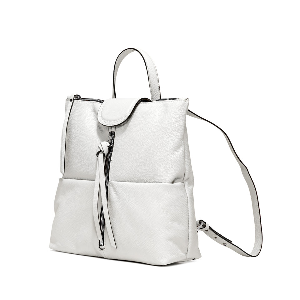 Zaino Gianni Chiarini Giada in pelle con zip frontale Beige TU | Giò Fashion