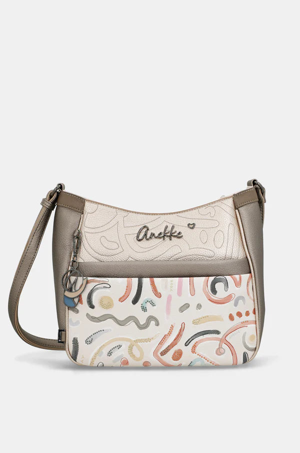 Borsa tracolla donna Anekke con zip e tracolla regolabile capiente Beige TU | Giò Fashion