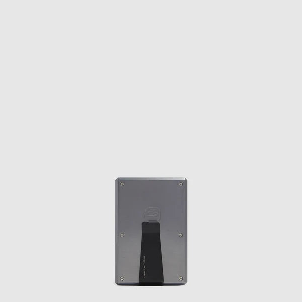 Portacarte MagSafe® Blue Square in Pelle e Alluminio con RFID