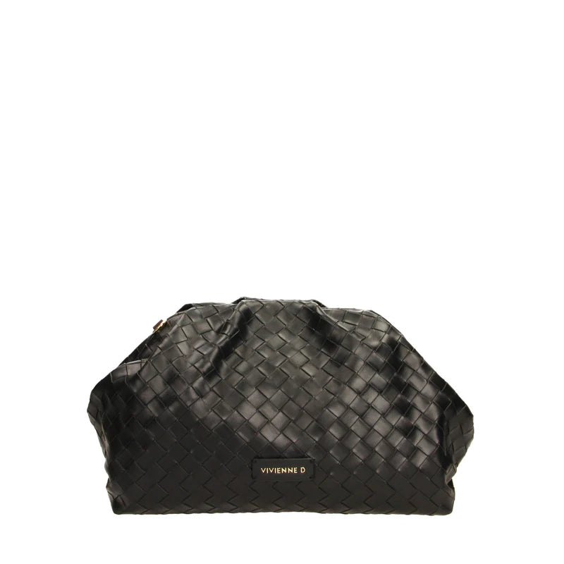 Pochette Vivienne D donna con catena design elegante trapuntato moderno Nero TU | Giò Fashion