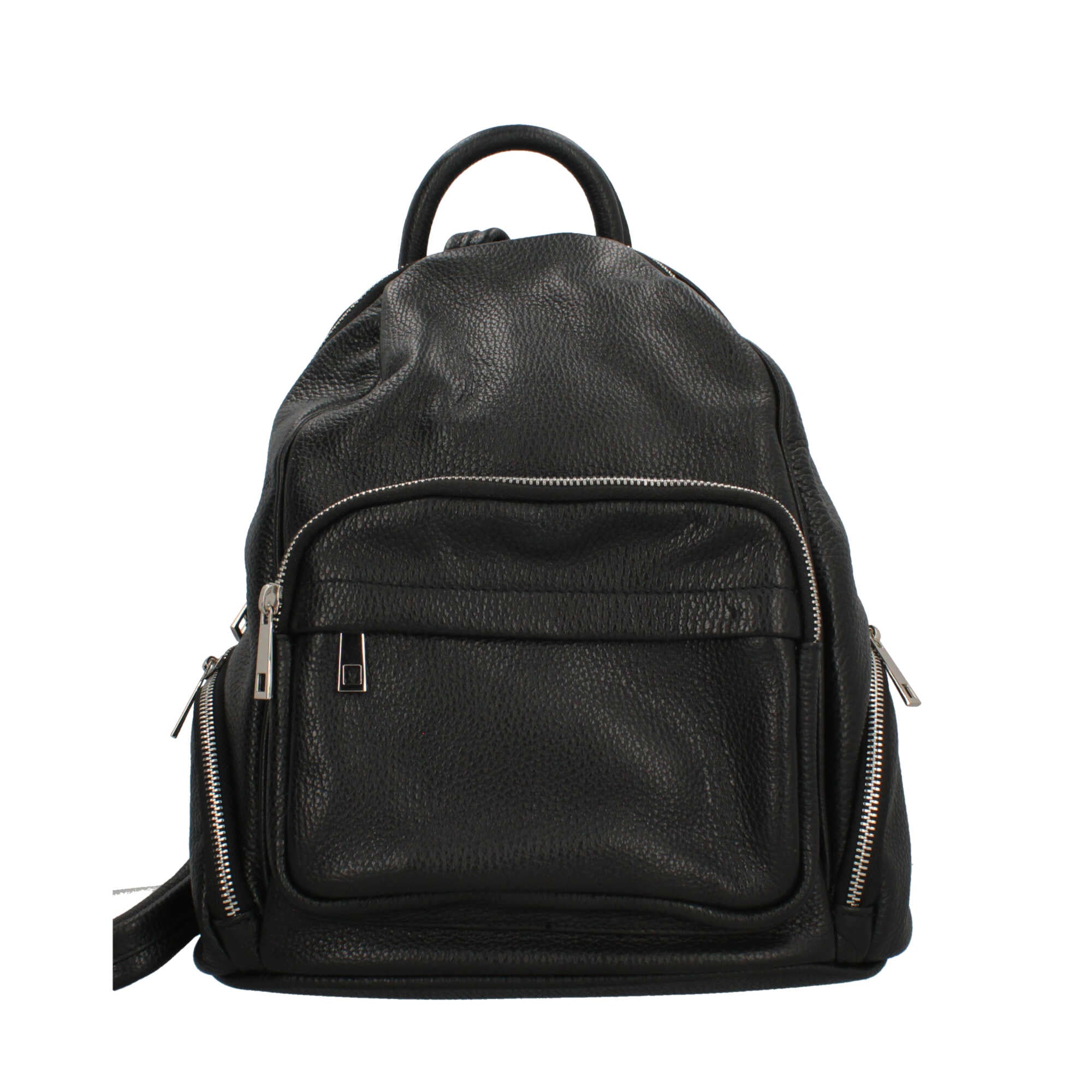 Zaino Made in Italy con tasca frontale e zip laterali NERO TU | Giò Fashion