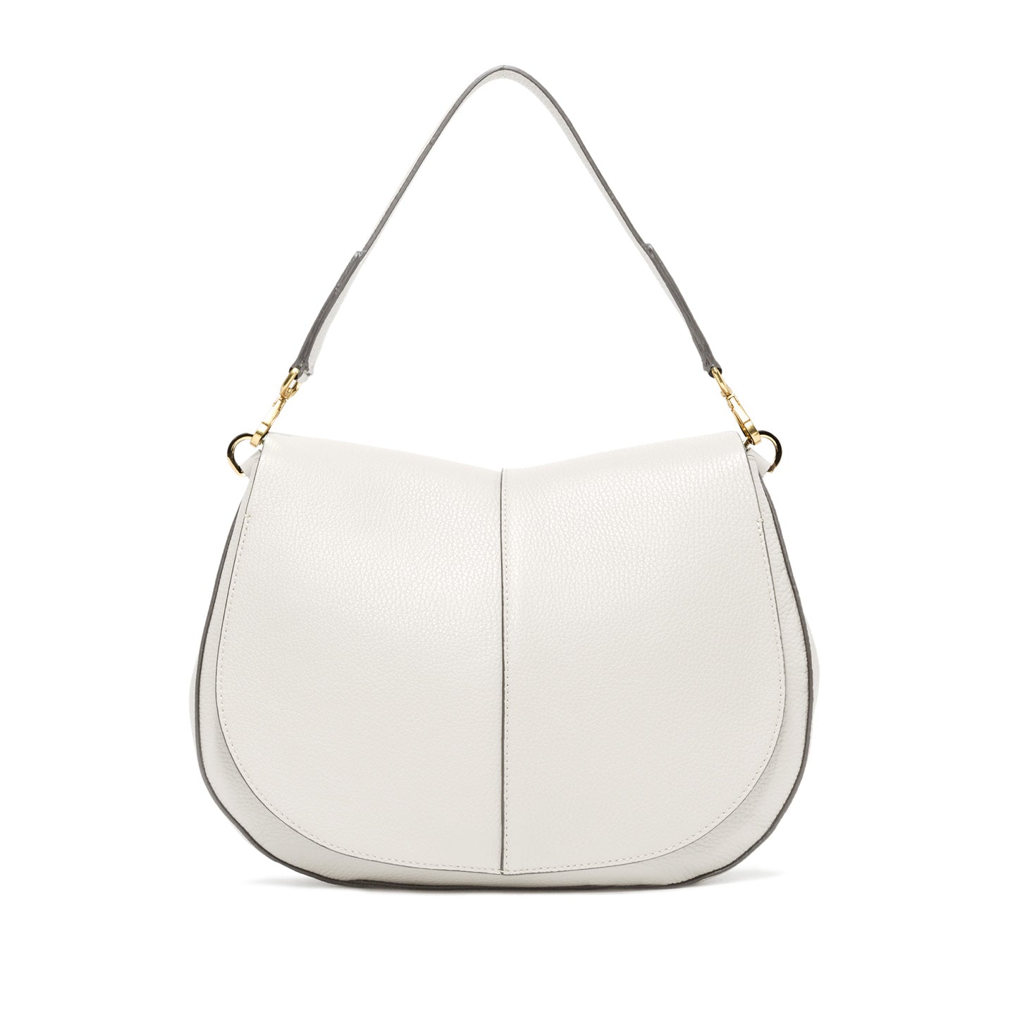 Gianni Chiarini Helena Round borsa a tracolla in pelle martellata con tracolla regolabile Bianco TU | Giò Fashion