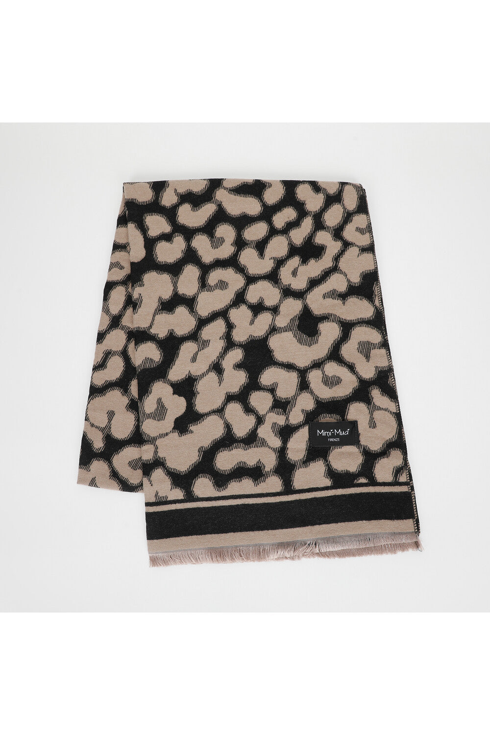 Sciarpa donna Mimi Mua con fantasia animalier NERO TU | Giò Fashion