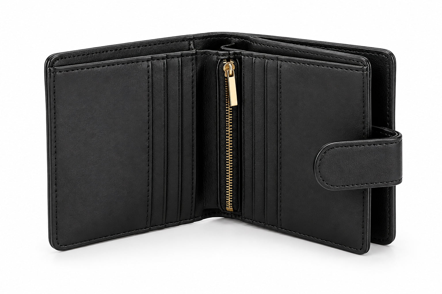 Portafoglio piccolo con chiusura a linguetta e portamonete con zip