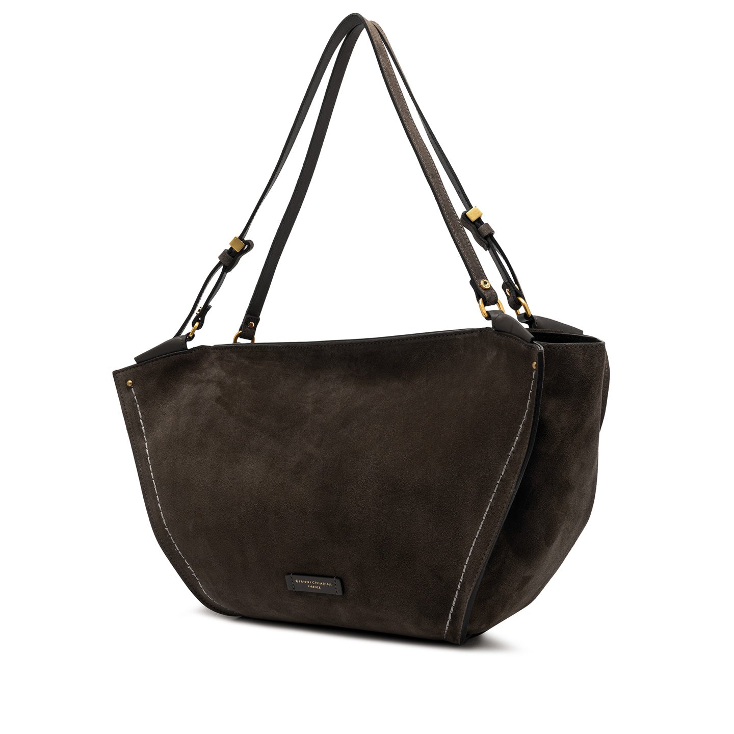 Borsa shopping Gianni Chiarini Bloom in suede con doppi manici Marrone TU | Giò Fashion