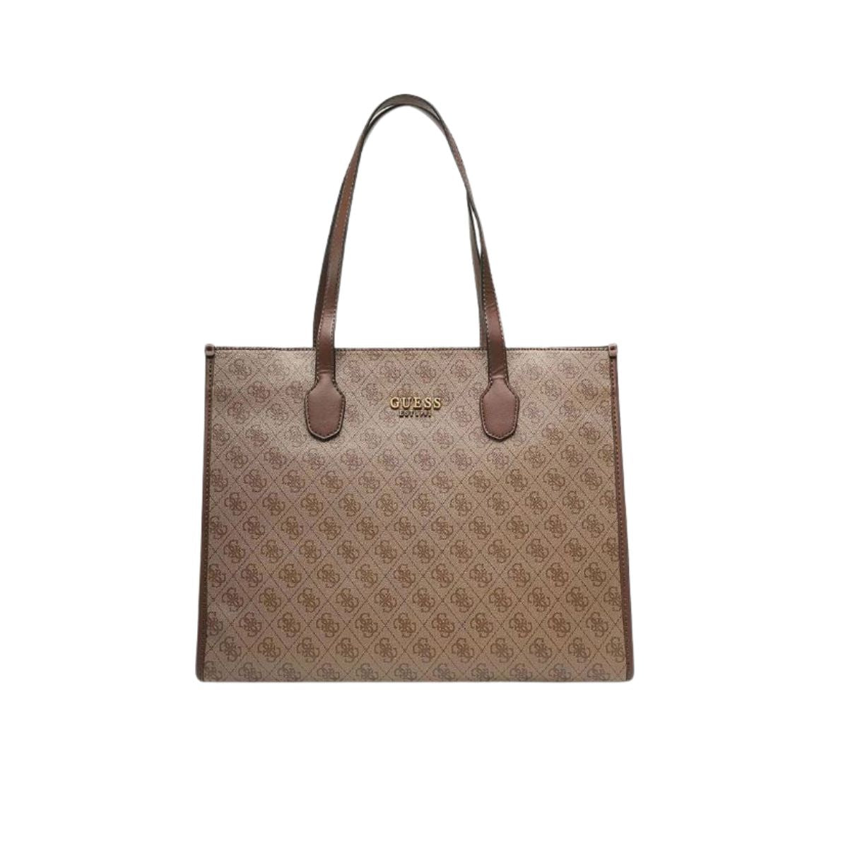 Borsa shopping in ecopelle con manici colorati Guess