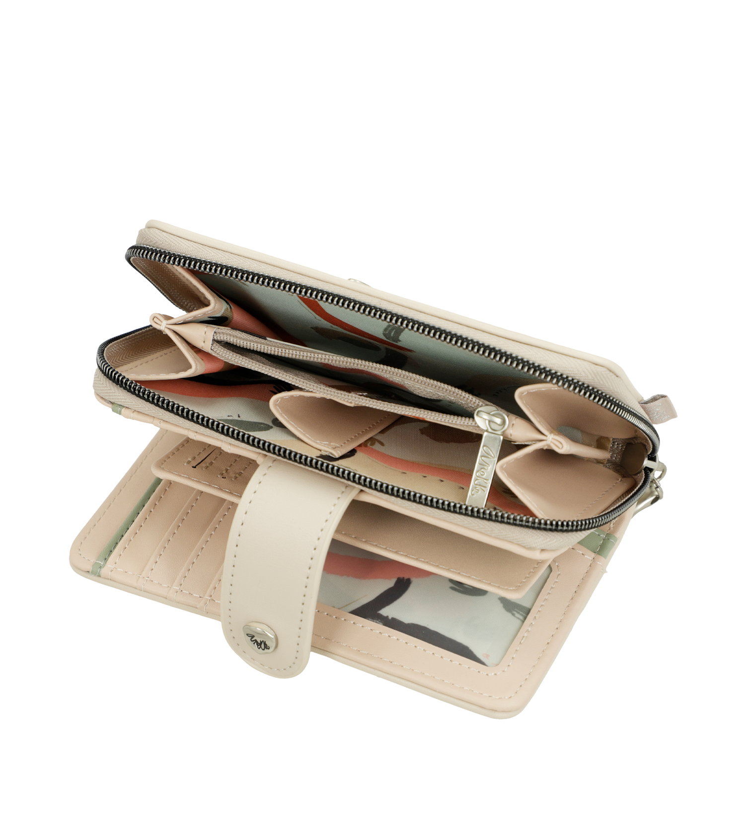 Portafoglio Anekke con dettagli traforati e zip Beige TU | Giò Fashion