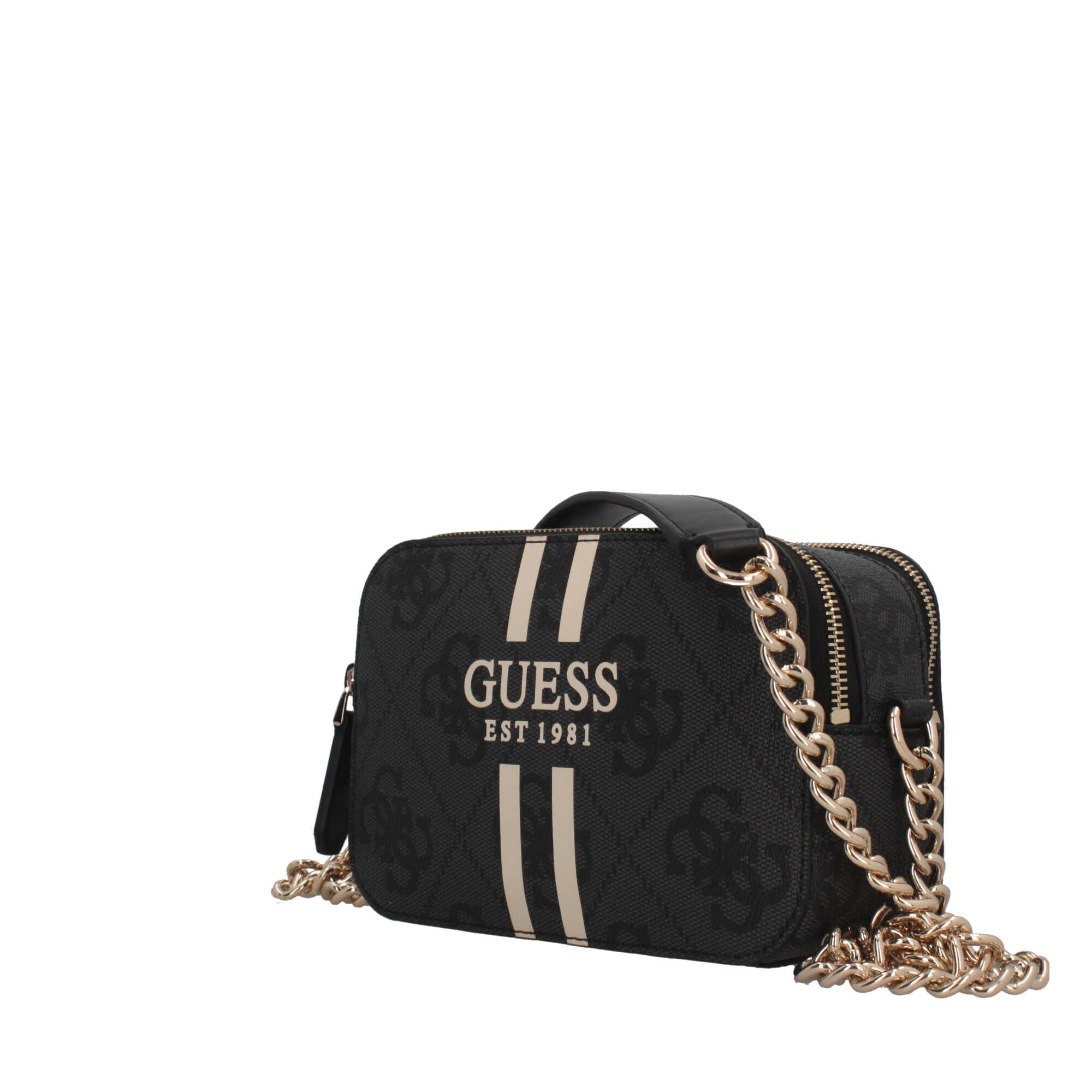 Borsa a tracolla con chiusura zip Guess NERO TU | Giò Fashion