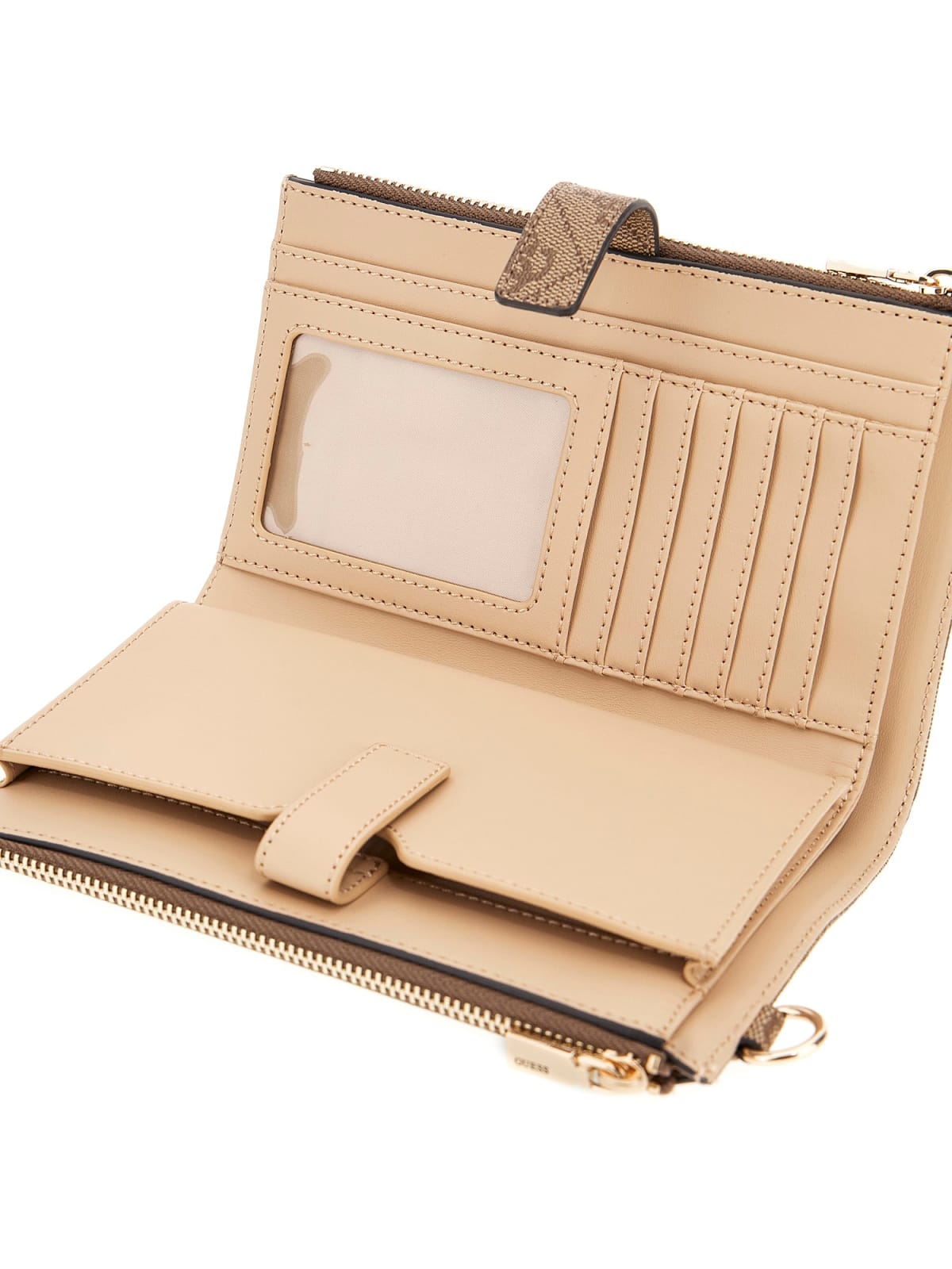 Portafogli Guess Laurel II double zip organizer logo TAUPE LOGO TU | Giò Fashion