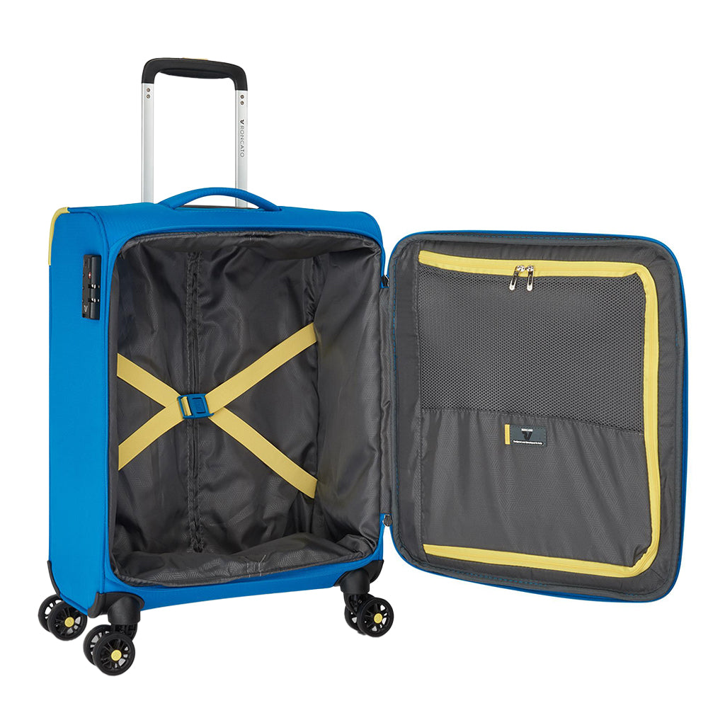 Trolley Roncato morbido con 4 ruote e chiusura TSA per viaggi pratici BLU COBALTO TU | Giò Fashion