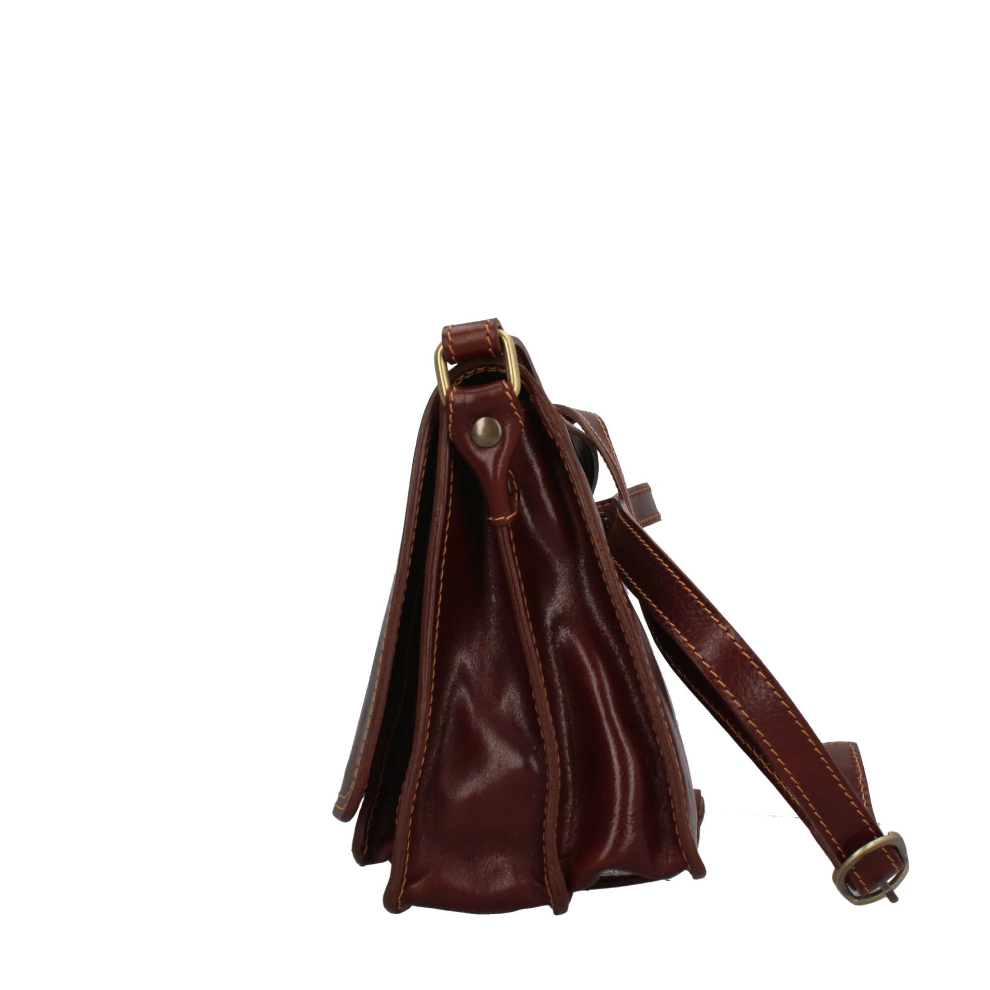 Borsa a tracolla in vera pelle artigianale Made in Italy Marrone TU | Giò Fashion