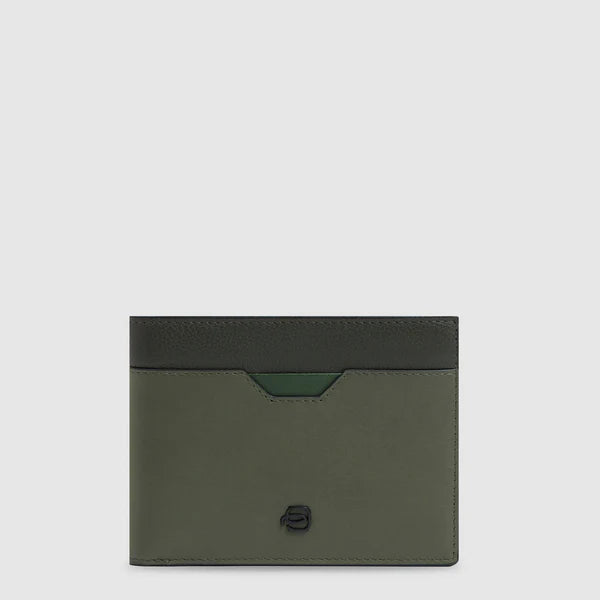 Portafoglio Piquadro in pelle con porta monete e 4 fessure carte VERDE TU | Giò Fashion