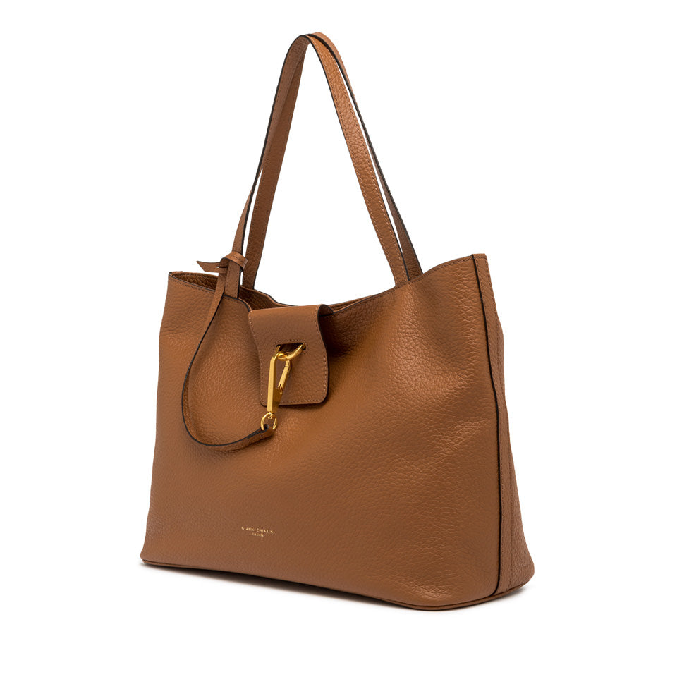 Borsa a spalla Gianni Chiarini Marisol in pelle con design geometrico CUOIO TU | Giò Fashion