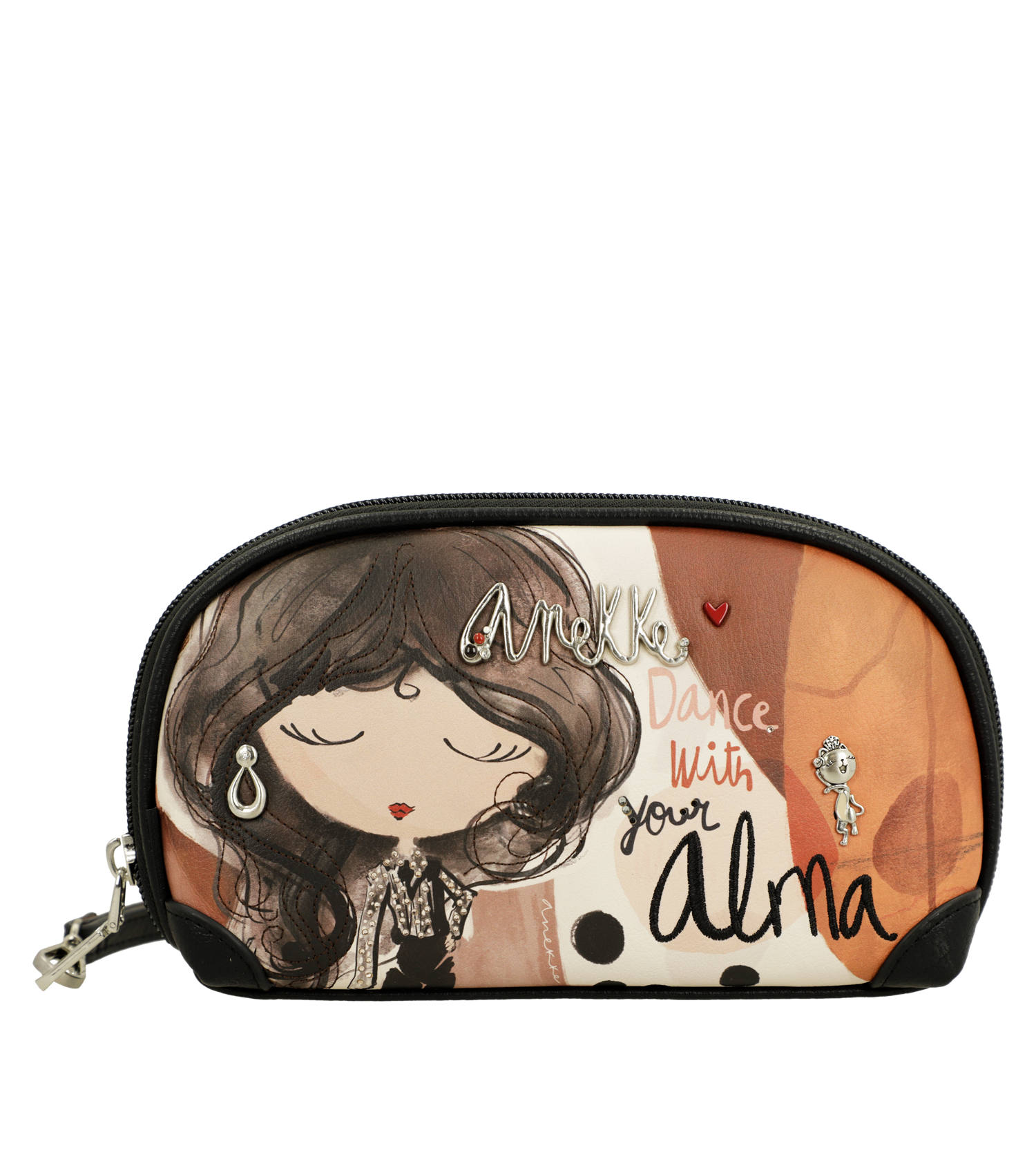 Beauty case Anekke compatto con zip e design originale Arancione TU | Giò Fashion