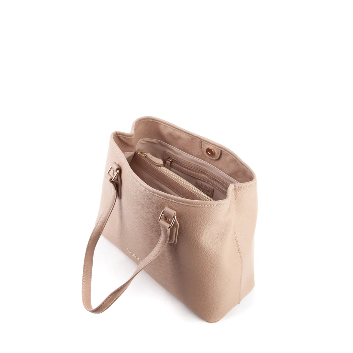 Shopping bag Valentino Brixton in nappa con doppio manico e finitura effetto grana