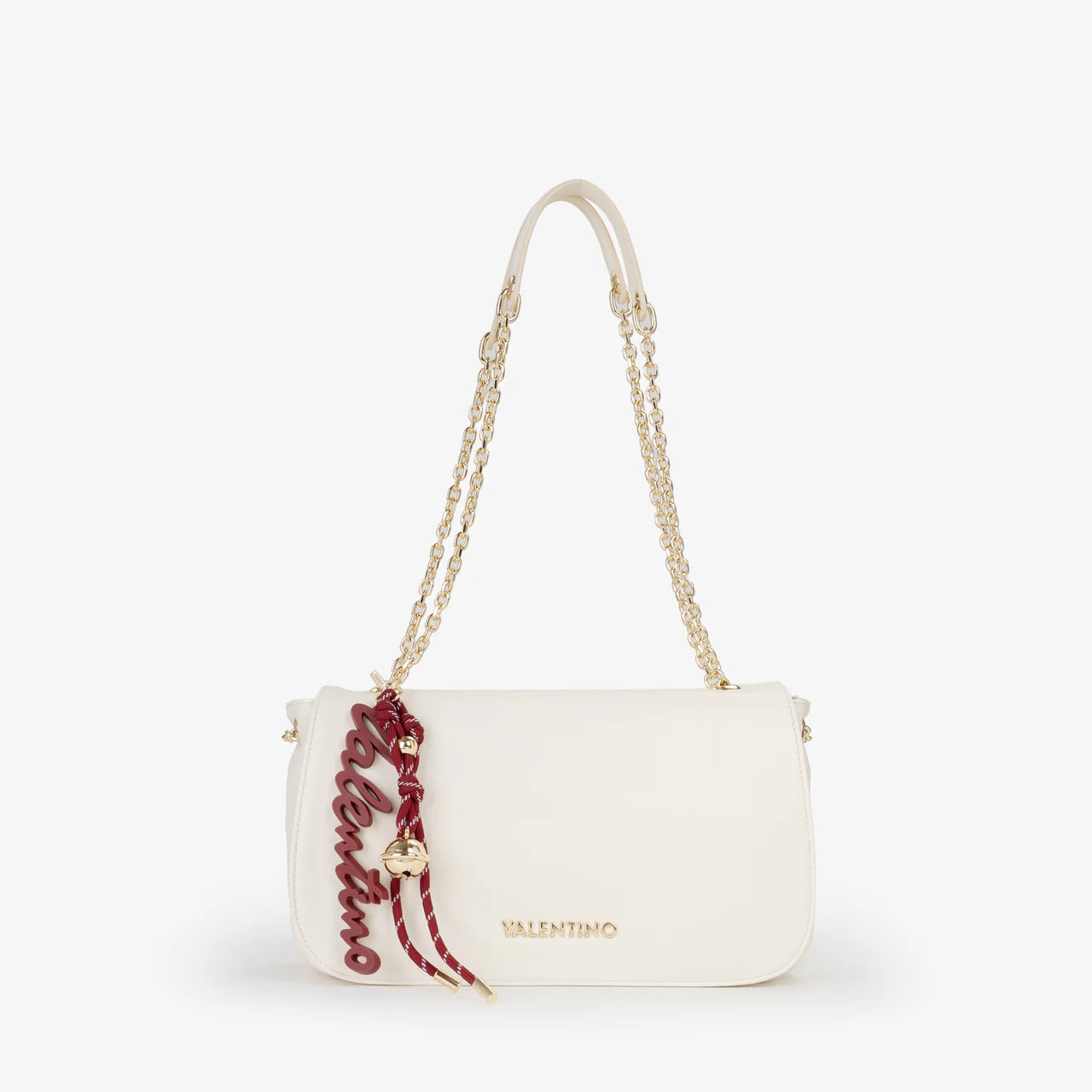 Valentino borsa a spalla con catena e charm logo