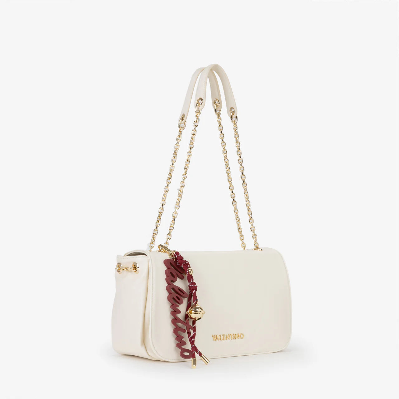 Valentino borsa a spalla con catena e charm logo