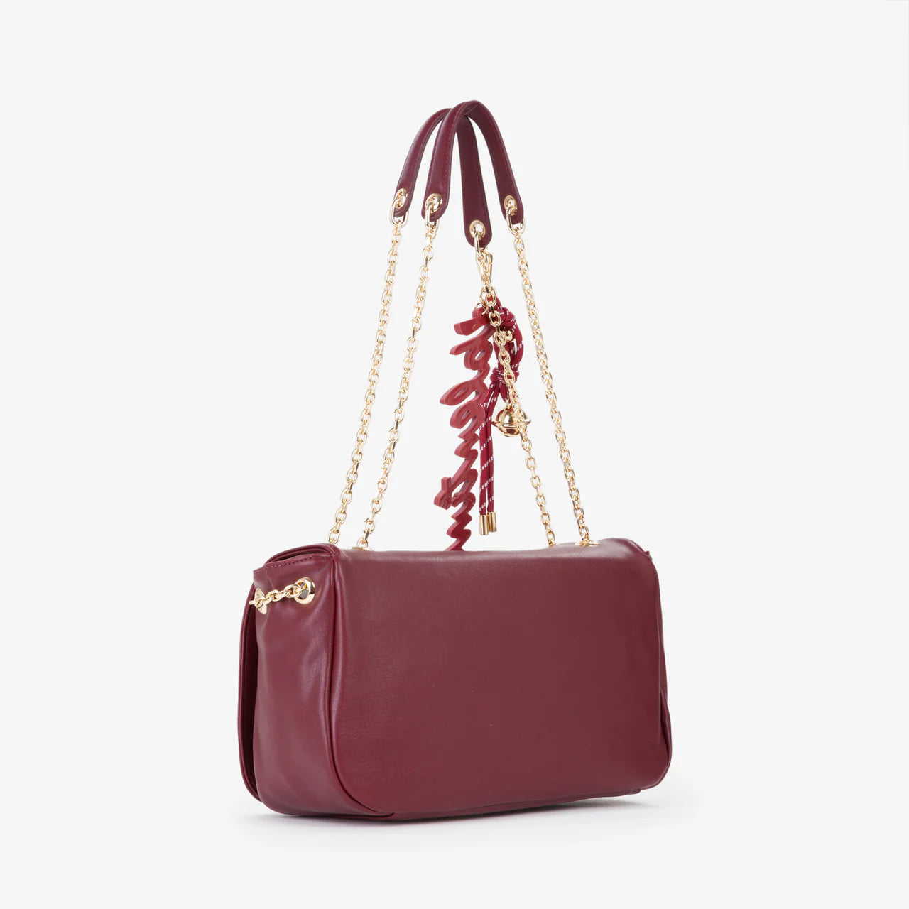 Valentino borsa a spalla con catena e charm logo
