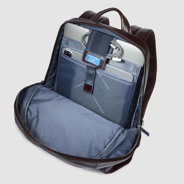 Zaino Piquadro in pelle porta PC e tablet con tasche frontali Marrone TU | Giò Fashion